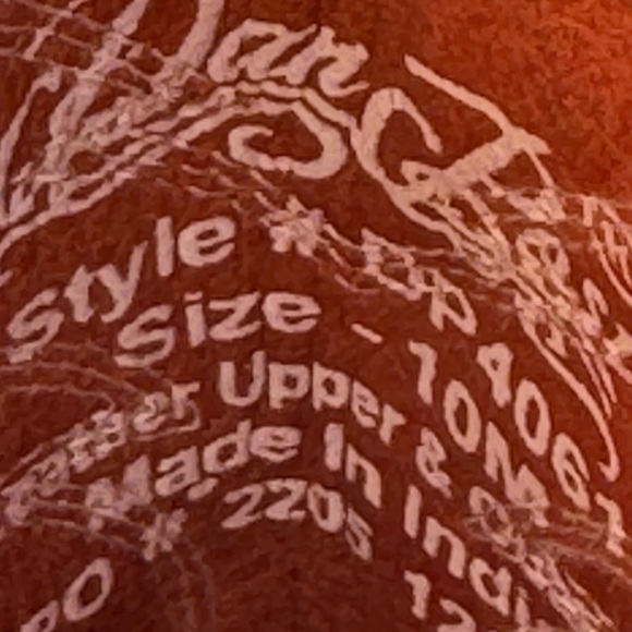 Christmas Red, Dan Post, Red Suede Cowboy Boots with Rhinestone Accents, size 10 - Picture 6 of 6